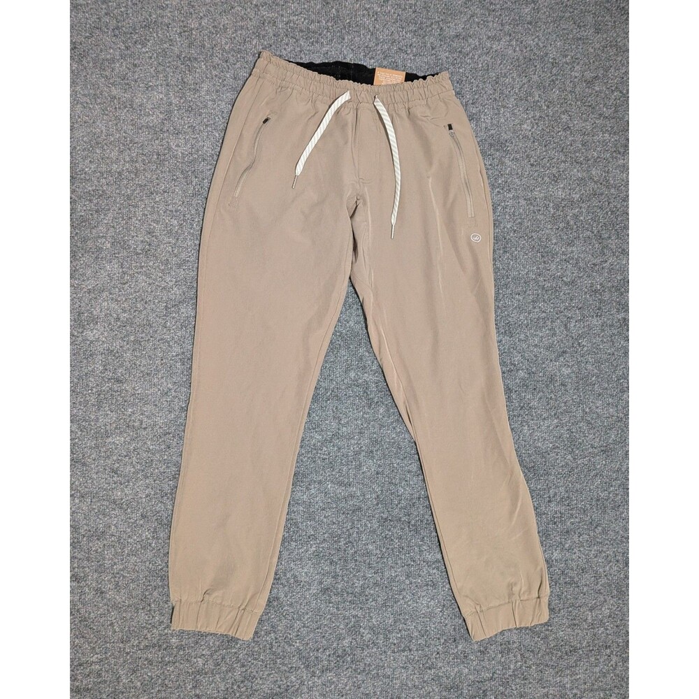 Wowie Hoth Jogger Pants Mens Small Elastic Waist Drawstring Beige